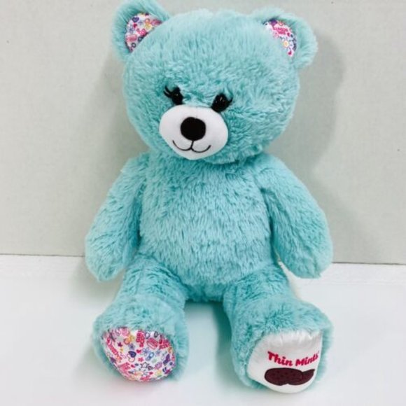 Build A Bear Girl Scout Thin Mint Cookie Bear Plush 16" mint color super soft - Picture 1 of 12